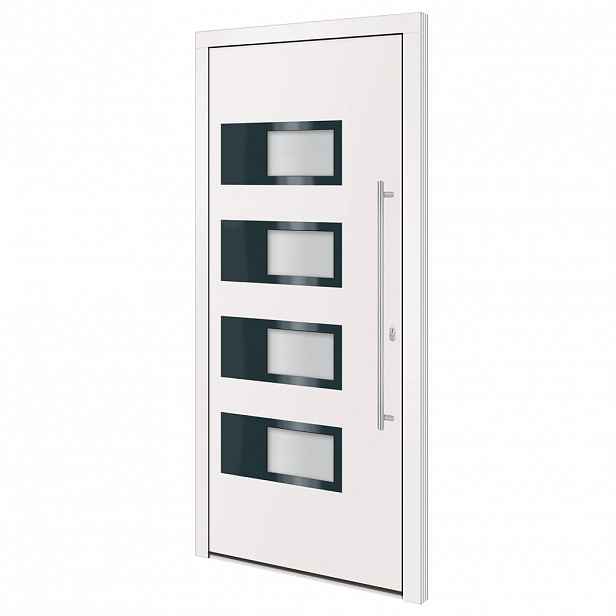 vidaXL Vchodové dveře bílé 100 x 210 cm hliník a PVC