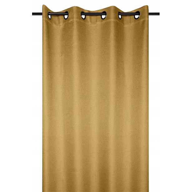 Závěs Na Průchodkách Hladká Hořčicová Záclona 140 x 260 cm