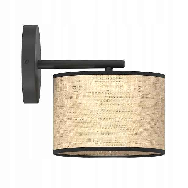 Emibig Eco nástěnné svítidlo boho černo-béžové ratan E27 1x15W