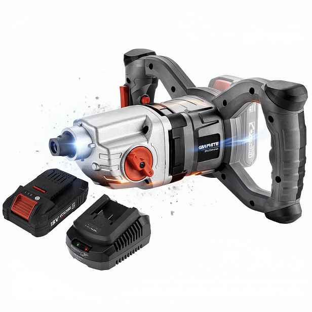 Graphite Míchačka Míchadlo 58G084 Sada Akumulátor 4AH Bezkartáčová 18V