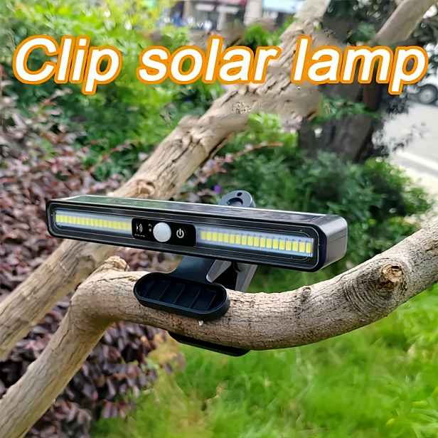 TEMU Ultra jasná solární klipová krajinná lampa - pohybový senzor pro dvůr, zahradu, plot a venkovní dekorace