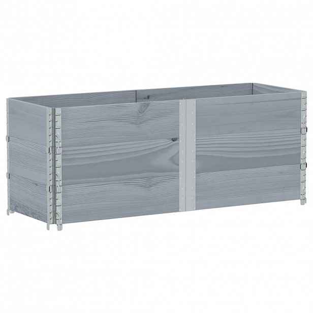 vidaXL Paletové nástavce 3 ks šedé 150 x 50 cm masivní borové dřevo