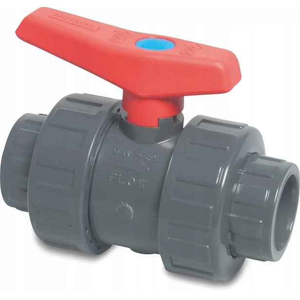 Kulový kohout Pvc-u 63 mm DN50 šedý typ 2000