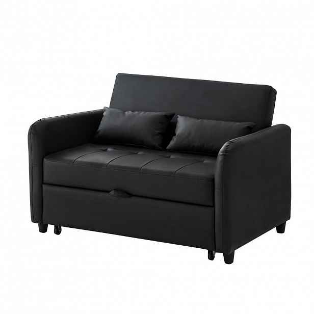 Modfu ROZKLÁDACÍ pohovka z PU 122x83x82 cm černá se 3polohovým opěradlem a vodoodpudivým povrchem