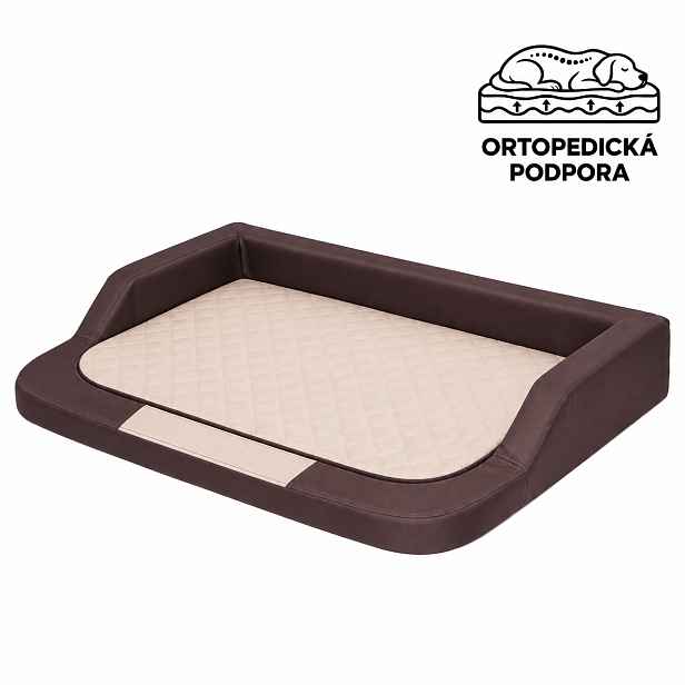 Ortopedický pelíšek pro psy ORTAVIO hnědý/béžový L, XL, XXL Rozměr: L-75x50 cm