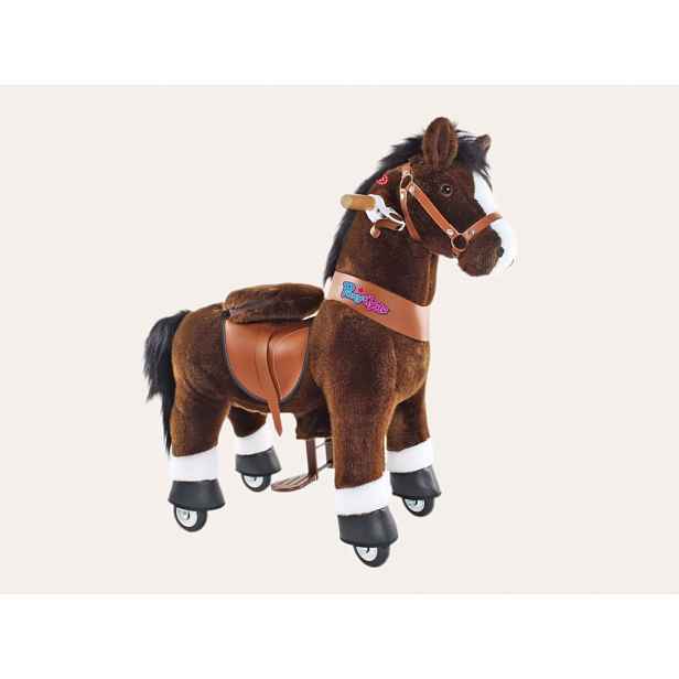 PonyCycle Mechanický jezdící kůň (na kolečkách) pro děti - tmavě hnědý varianta: Velikost 3