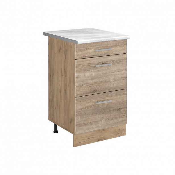 Vicco SPODNÍ SKŘÍŇKA KUCHYŇSKÉ LINKY R-Line, Sonoma/Zlatý mocný dub, 50 cm pracovná doska Mramor