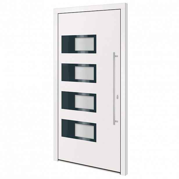 vidaXL Vchodové dveře bílé 110 x 210 cm hliník a PVC