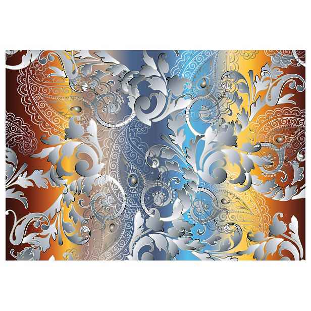 Vinylová fototapeta Gradient Paisley Ombre Metalik 460x300 lepidlo