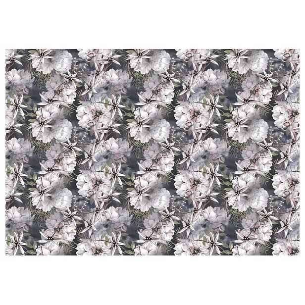 Vliesová fototapeta Bílé květy Jemný vzor 200x140 lepidlo