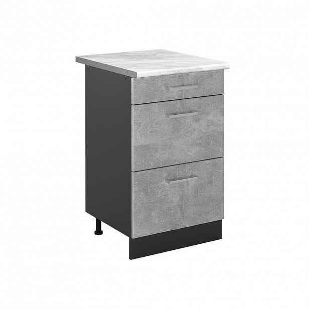 Vicco SPODNÍ SKŘÍŇKA KUCHYŇSKÉ LINKY R-Line, Beton/Antracit, 50 cm pracovná doska Mramor