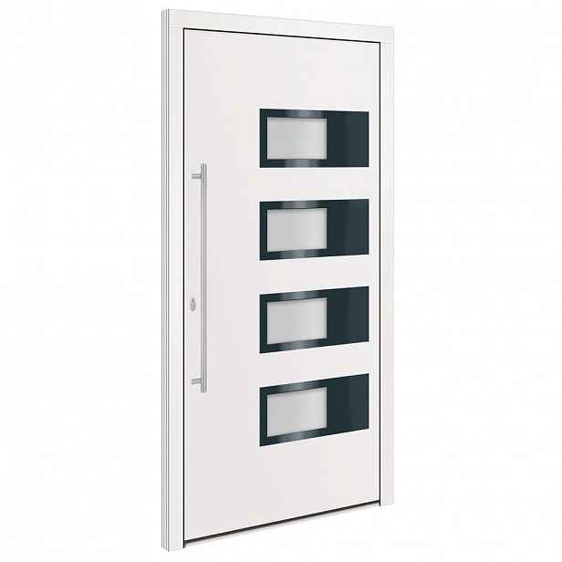 vidaXL Vchodové dveře bílé 100 x 200 cm hliník a PVC
