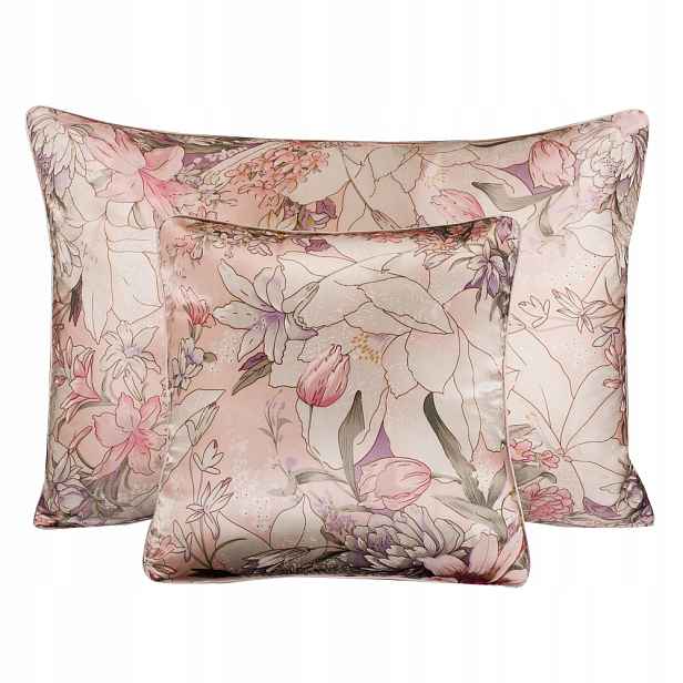 100% hedvábný povlak na polštář 40x40 Polštář Povlečení s květinami PastFlower