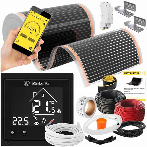 Set Mission Air Fólie Vyhřívací Podložka Infračervená 50 cm I 160 W/m² 30 m² Ptc