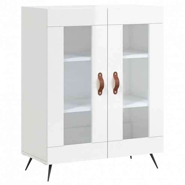 vidaXL Příborník bílý s vysokým leskem 69,5x34x90 cm kompozitní dřevo