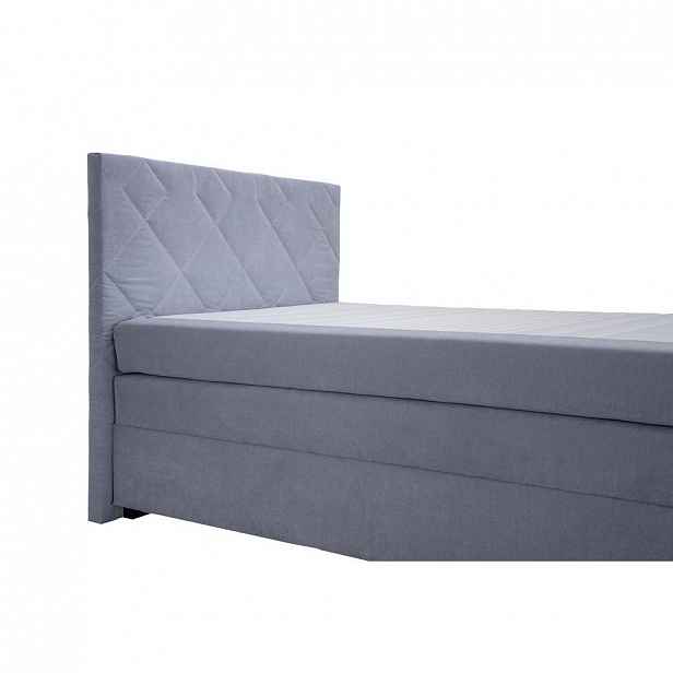 Boxspring Postel Johana, 140/200 cm, Šedě Modrá