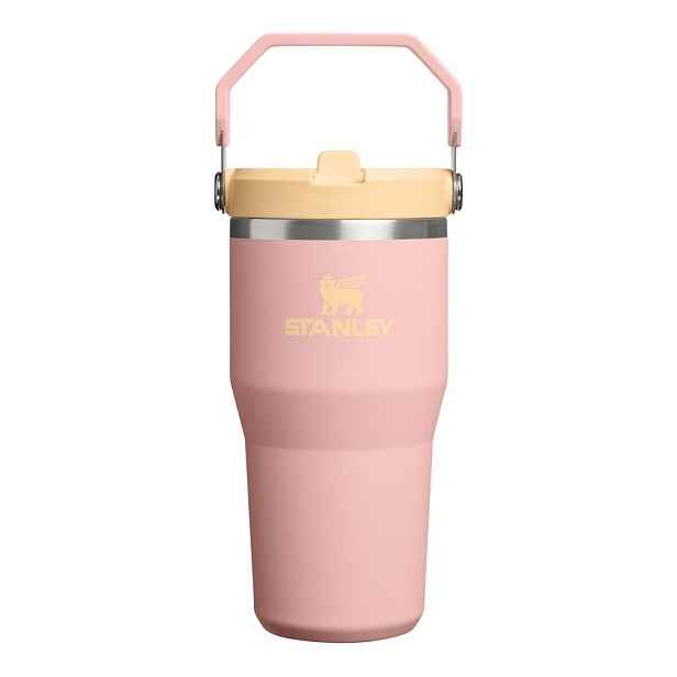 Broskvová termoska z nerezové oceli 600 ml IceFlow™ Flip Straw 2.0 Tumbler Peach Rose – Stanley