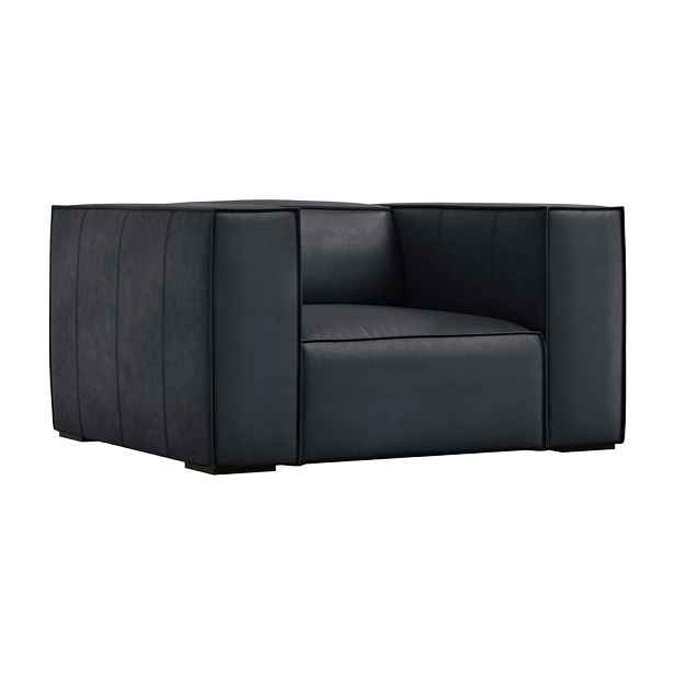Tmavě modré kožené křeslo Madame – Windsor & Co Sofas