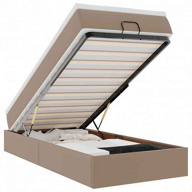 vidaXL Osmanský rám postele s matrací cappuccino 90x190cm umělá kůže