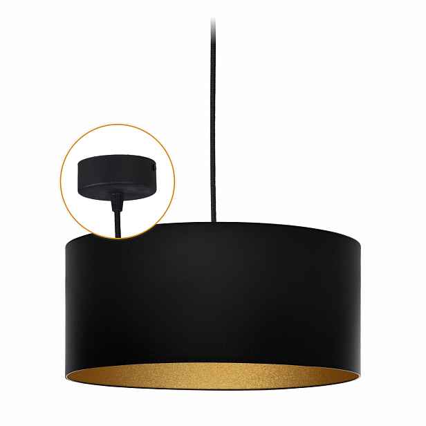 Závěsná lampa Abażur 35 cm stropní 1x E27 60 W Lustr stínidlo Černá Led