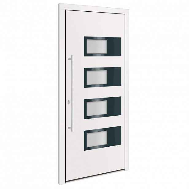 vidaXL Vchodové dveře bílé 100 x 210 cm hliník a PVC