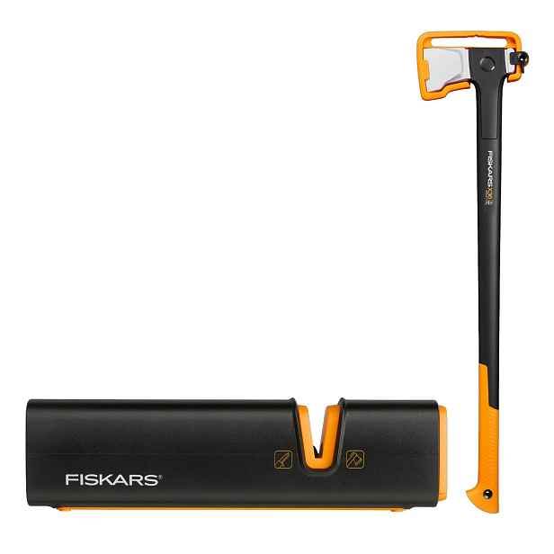 Fiskars Sada na dřevo Štípací sekera L keramický brousek