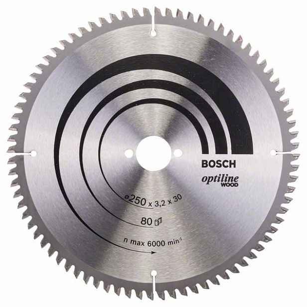 Kotouč pilový Bosch Optiline Wood 250×30×3,2 mm 80z.