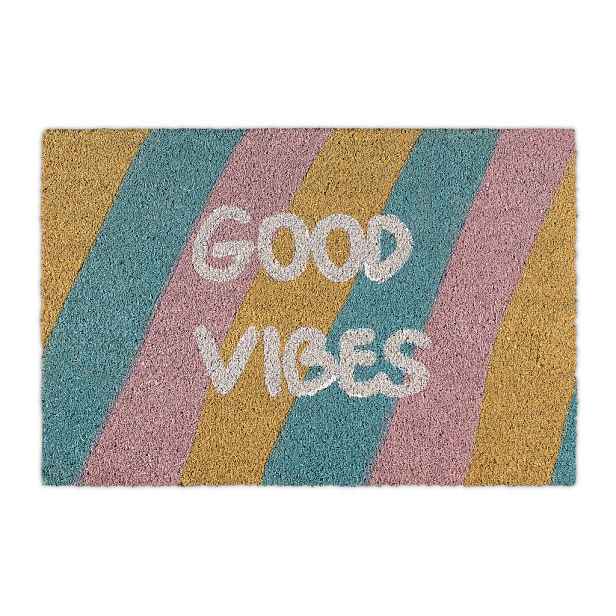 Relaxdays ROHOŽKA Barevná kokosové vlákno 60x40 cm Good Vibes
