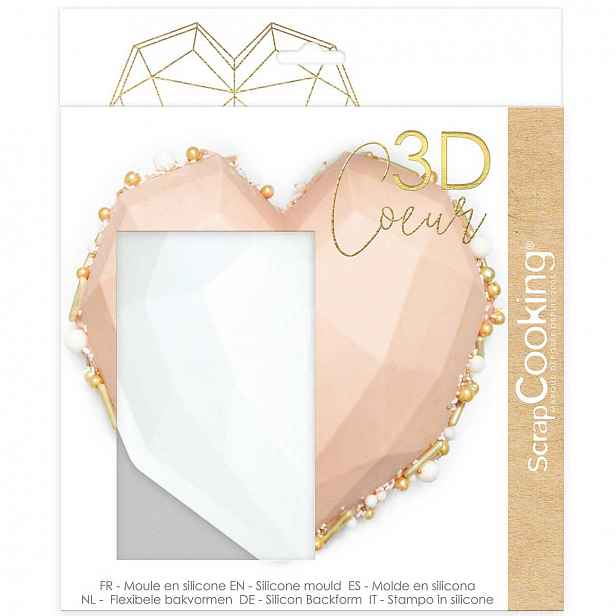 Silikonová forma 3D Scrapcooking Passion 17 cm Srdce Origami dort