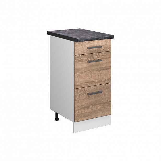 Vicco SPODNÍ SKŘÍŇKA KUCHYŇSKÉ LINKY R-Line Sonoma 40 cm se zásuvkami, PD Antracit