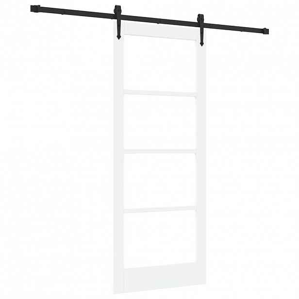 vidaXL Posuvné dveře ORKDAL 83 x 202 cm Masivní borové dřevo a sklo