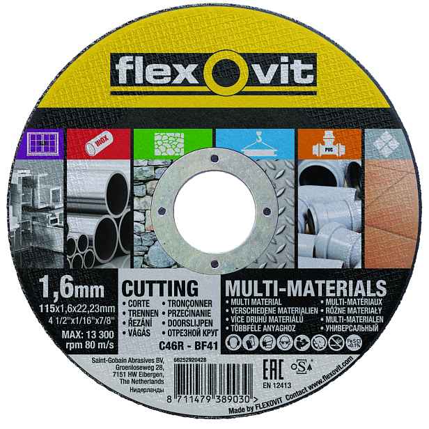 Kotouč řezný Flexovit C46R-BF41 115×22,23 mm 1,6 mm