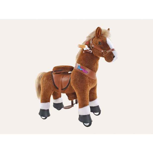 PonyCycle Mechanický jezdící kůň (na kolečkách) pro děti - hnědý varianta: Velikost 3