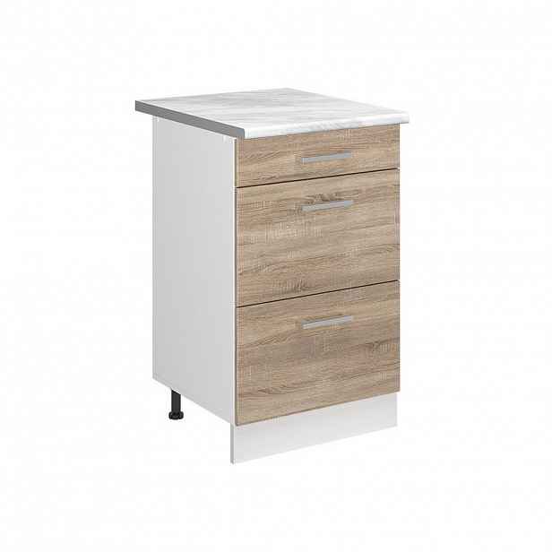 Vicco SPODNÍ SKŘÍŇKA KUCHYŇSKÉ LINKY R-Line, Sonoma/Bílá, 50 cm pracovná doska Mramor