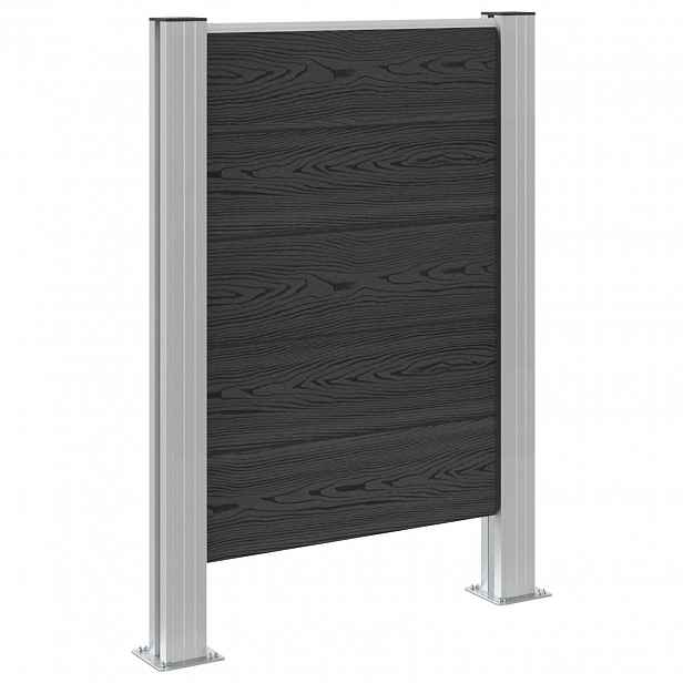 vidaXL Plot pro popelnice Šedá 85 x 12 x 115 cm Hliník a WPC