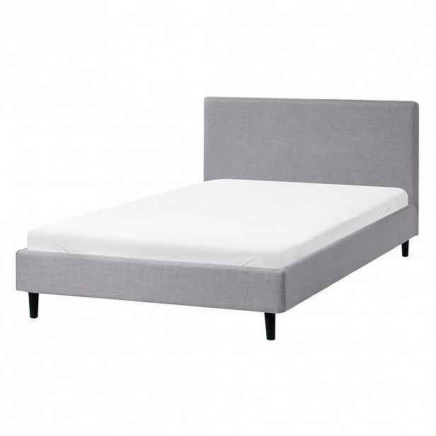 Beliani POSTEL s roštem 120/200 cm Šedá Fitou
