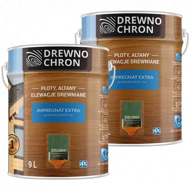 Drewnochron Impregnace Extra 18 L Zelená Sada 2X9 L Ochranná Impregnace