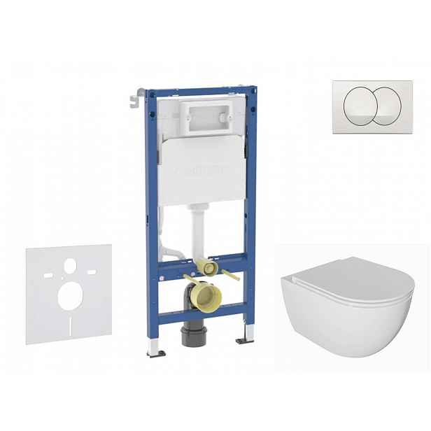 Geberit Duofix - Set předstěnové instalace, klozetu Oudee a sedátka softclose, tlačítko Delta, bílá SANI11CA3136B
