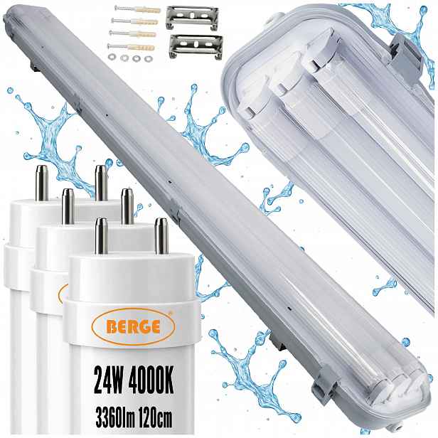 Hermetická lampa Led 120 cm 72 W 10080 lm 4000 K 3x Led trubice Premium