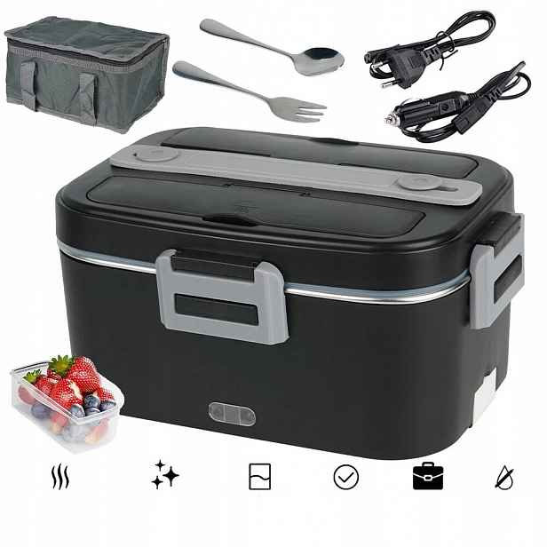 Elektrický Obědový Box, Ohřívač Jídla, Nádoba 1.8 L, Přenosná