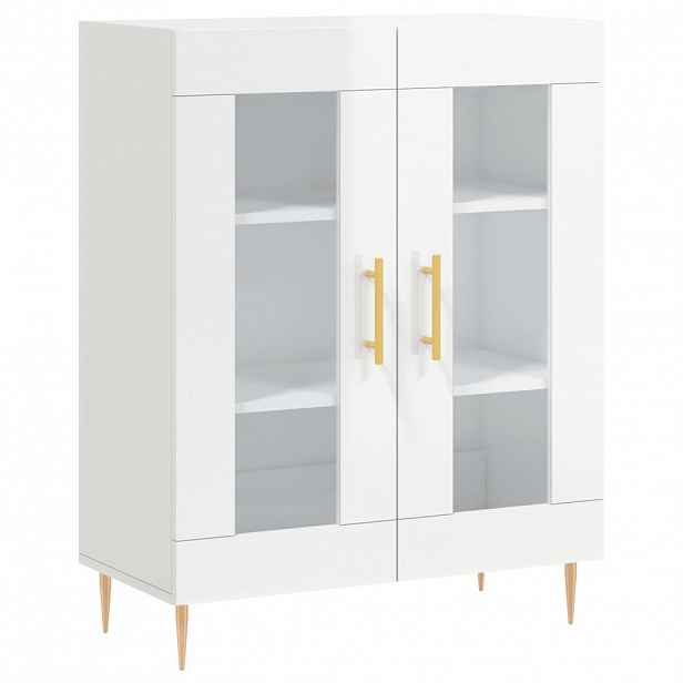 vidaXL Příborník bílý s vysokým leskem 69,5x34x90 cm kompozitní dřevo