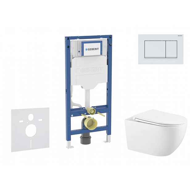 Geberit Duofix - Set předstěnové instalace, klozetu Gaia a sedátka softclose, tlačítko Sigma20, bílá/bílá mat SANI11CA3142B