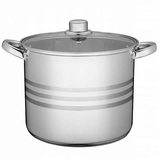Hrnec Indukce A Plyn S Víkem Velký Z Nerezové Oceli 34 cm 21 L Vysoký