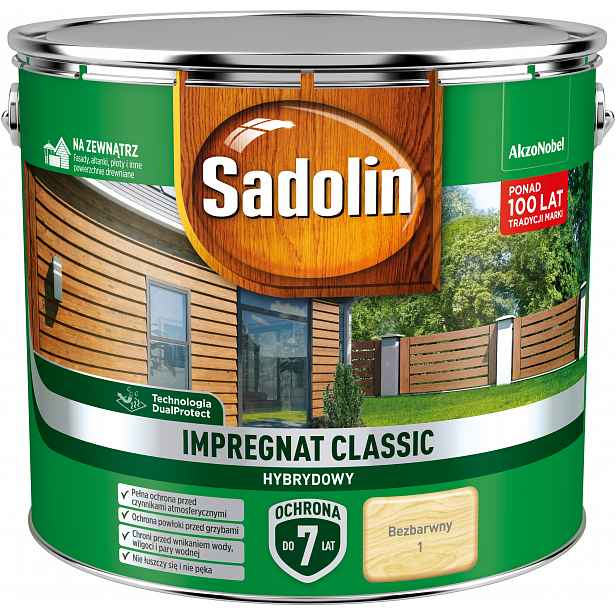 Sadolin Klasický Ochranný A Dekorativní Impregnát Na Strom 9 L, Bezbarvý