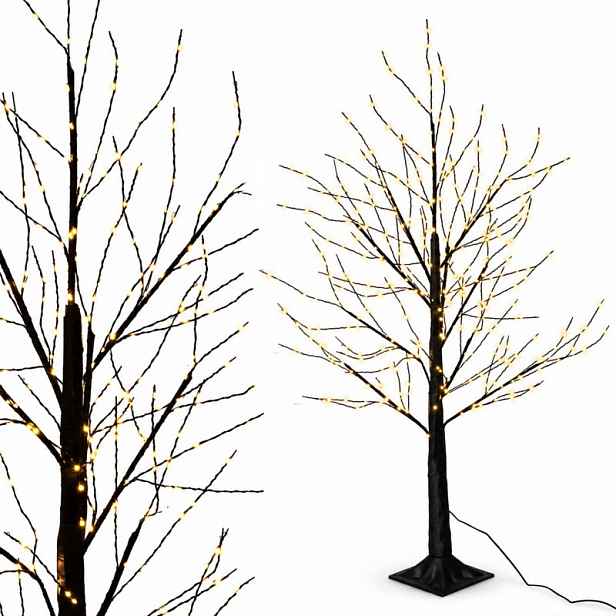 Stromek Bříza Vánoční Svítící Ozdobná Rosa Zylka 400 Led Černý 120 CM