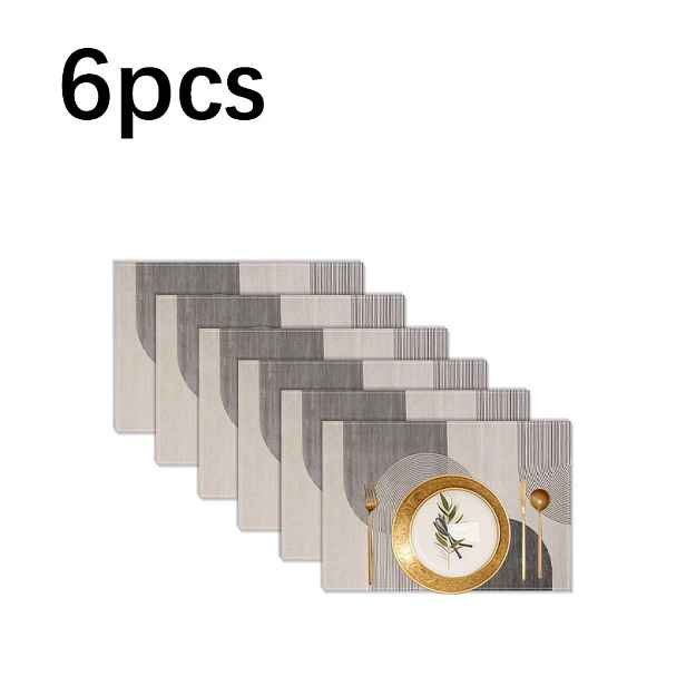 TEMU 4 ks/6 ks, minimalistické bohémské podložky pod talíř, obdélníkové podložky o rozměrech 12 × 18 palců, šedé a bílé abstraktní geometrické