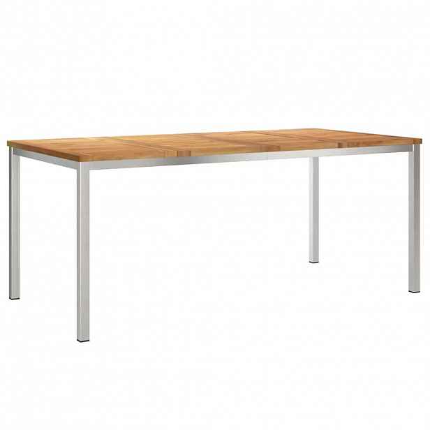 vidaXL Jídelní stůl 180x90x75 cm Masivní teakové dřevo a nerezová ocel