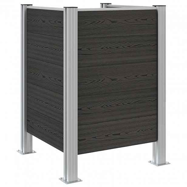 vidaXL Plot pro popelnice Šedá 85 x 85 x 115 cm Hliník a WPC