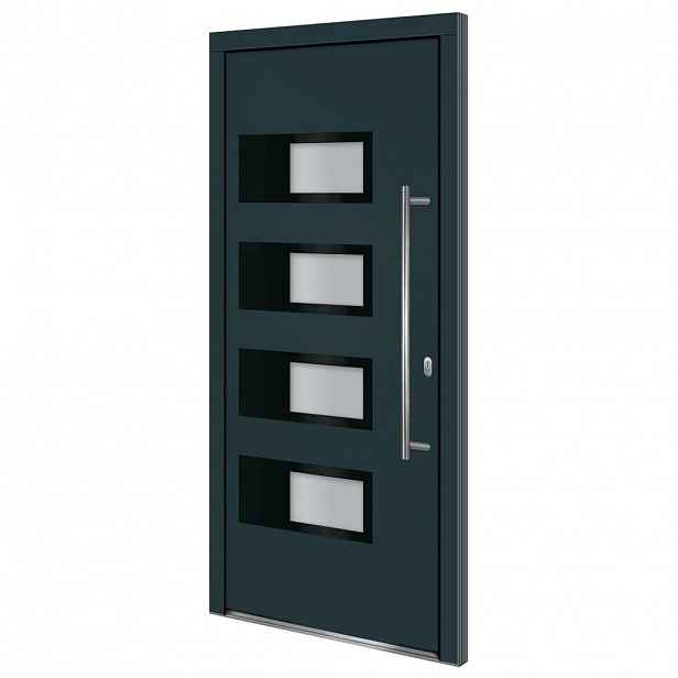 vidaXL Vchodové dveře antracitové 100 x 210 cm hliník a PVC