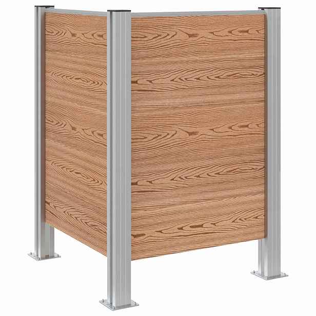 vidaXL Plot pro popelnice Hnědá 85 x 85 x 115 cm Hliník a WPC